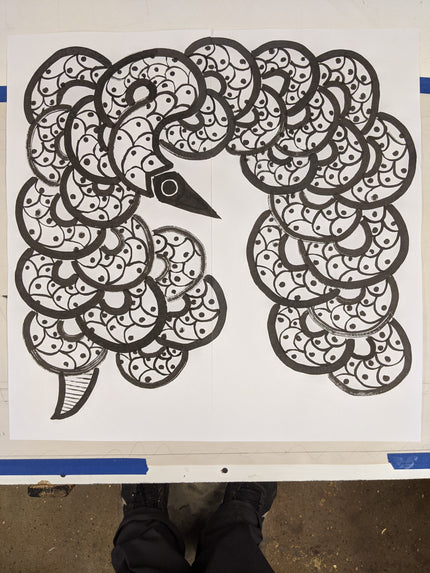 Serpent Drawings N.1 - N.12 and various other works